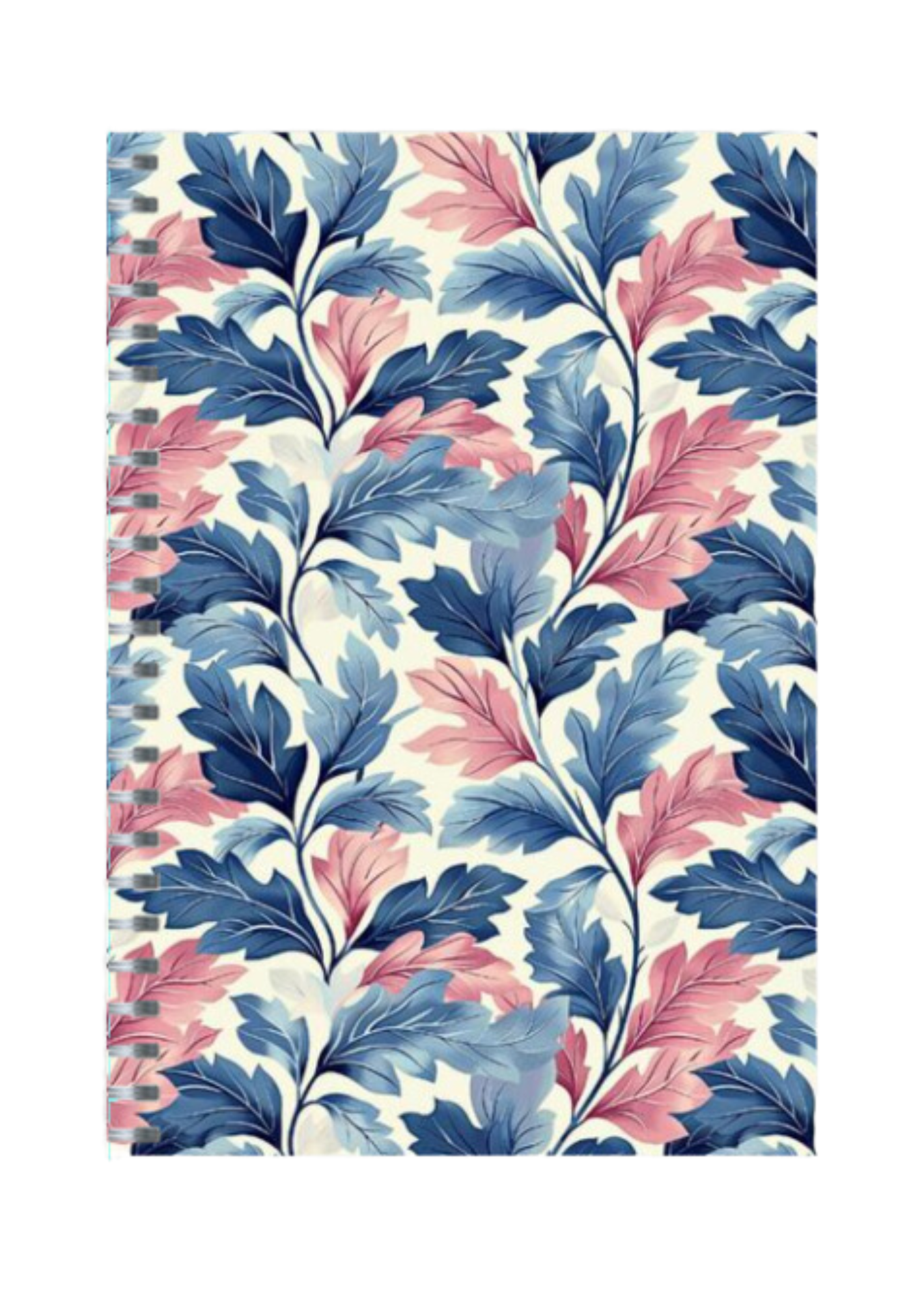 Pastel Leaf - Spiral Notepad A5 Unruled Notebook 120 Pages