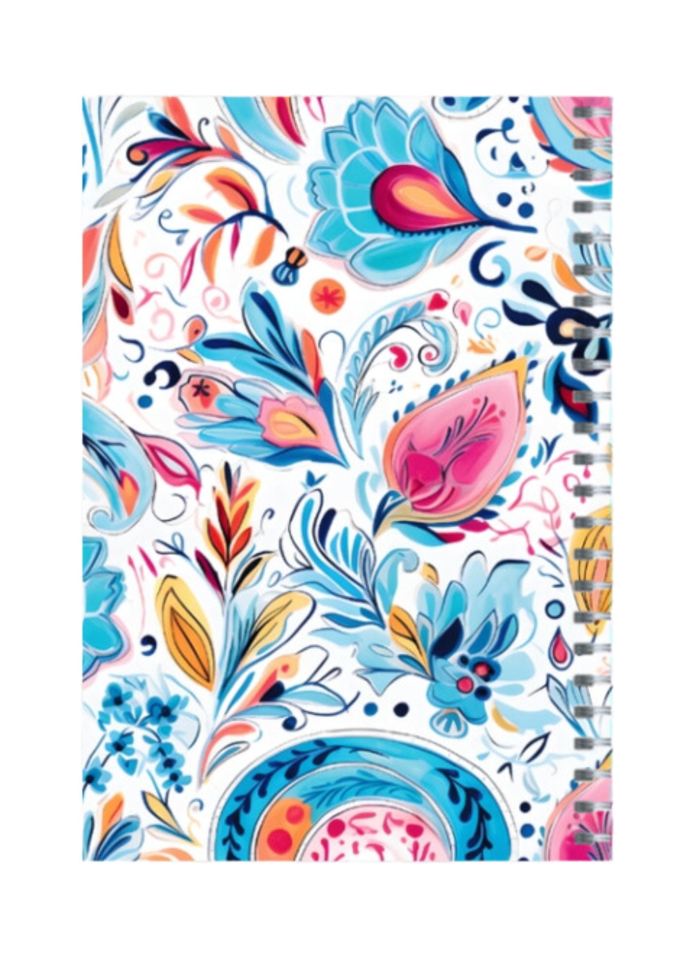 Paisley - Spiral Notepad A5 Unruled Notebook 120 Pages