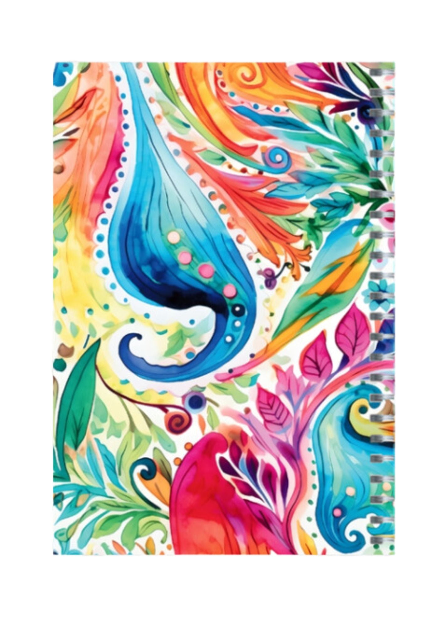 Paisley - Spiral Notepad A5 Unruled Notebook 120 Pages