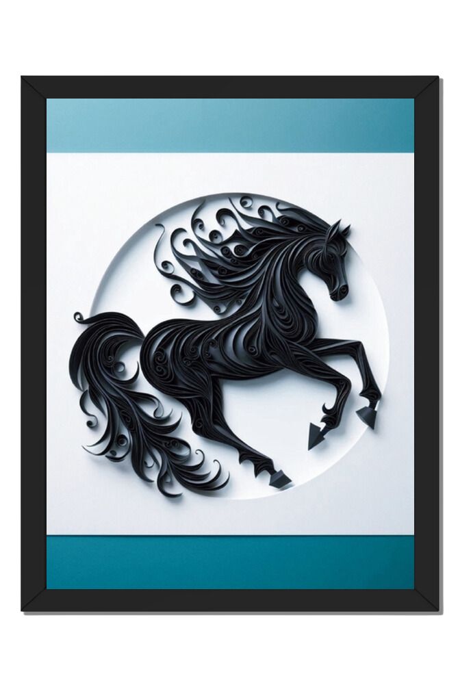 Quilled Horse - Wall Art Hanging For Home Decor (18 x 24 inches)