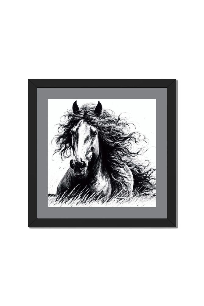 Black Stallion - Wall Art Hanging For Home Decor ( 14 x 14 inches)