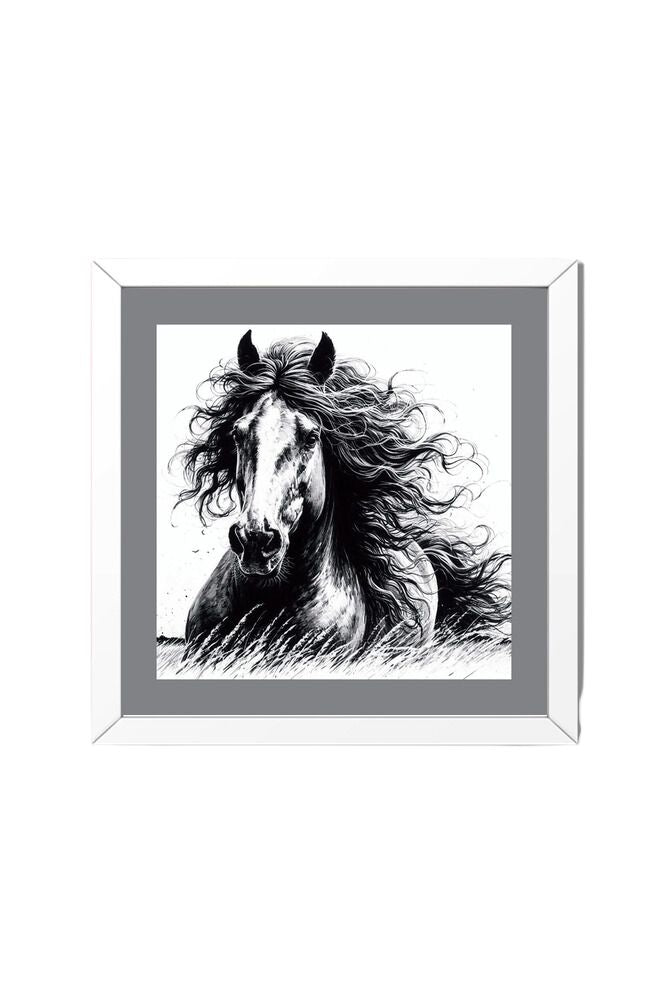 Black Stallion - Wall Art Hanging For Home Decor ( 14 x 14 inches)