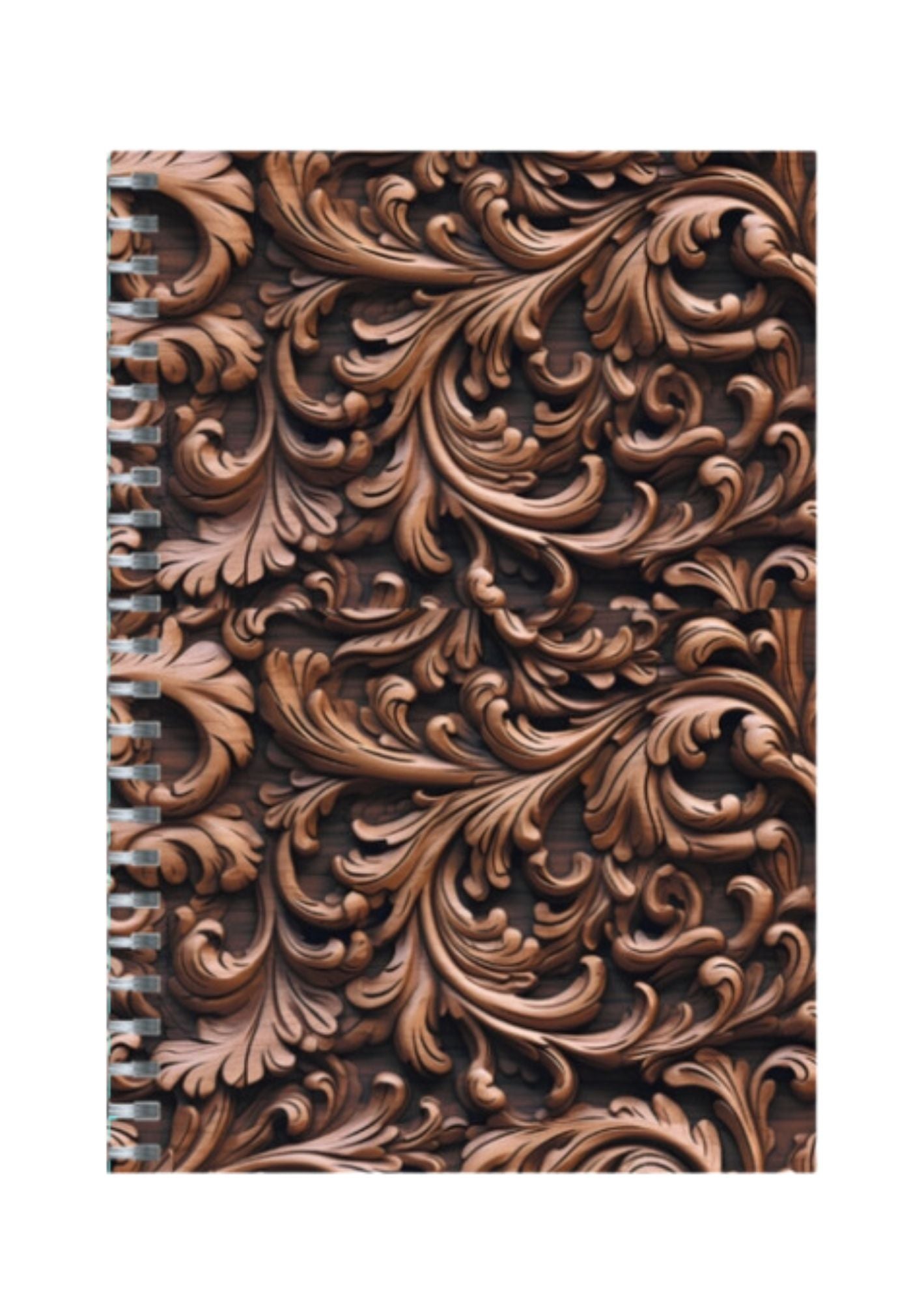 Wooden - Spiral Notepad A5 Unruled Notebook 120 Pages