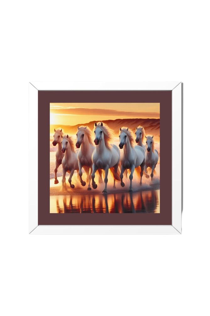 Seven Horses - Wall Art Hanging For Home Decor ( 14 x 14 inches)