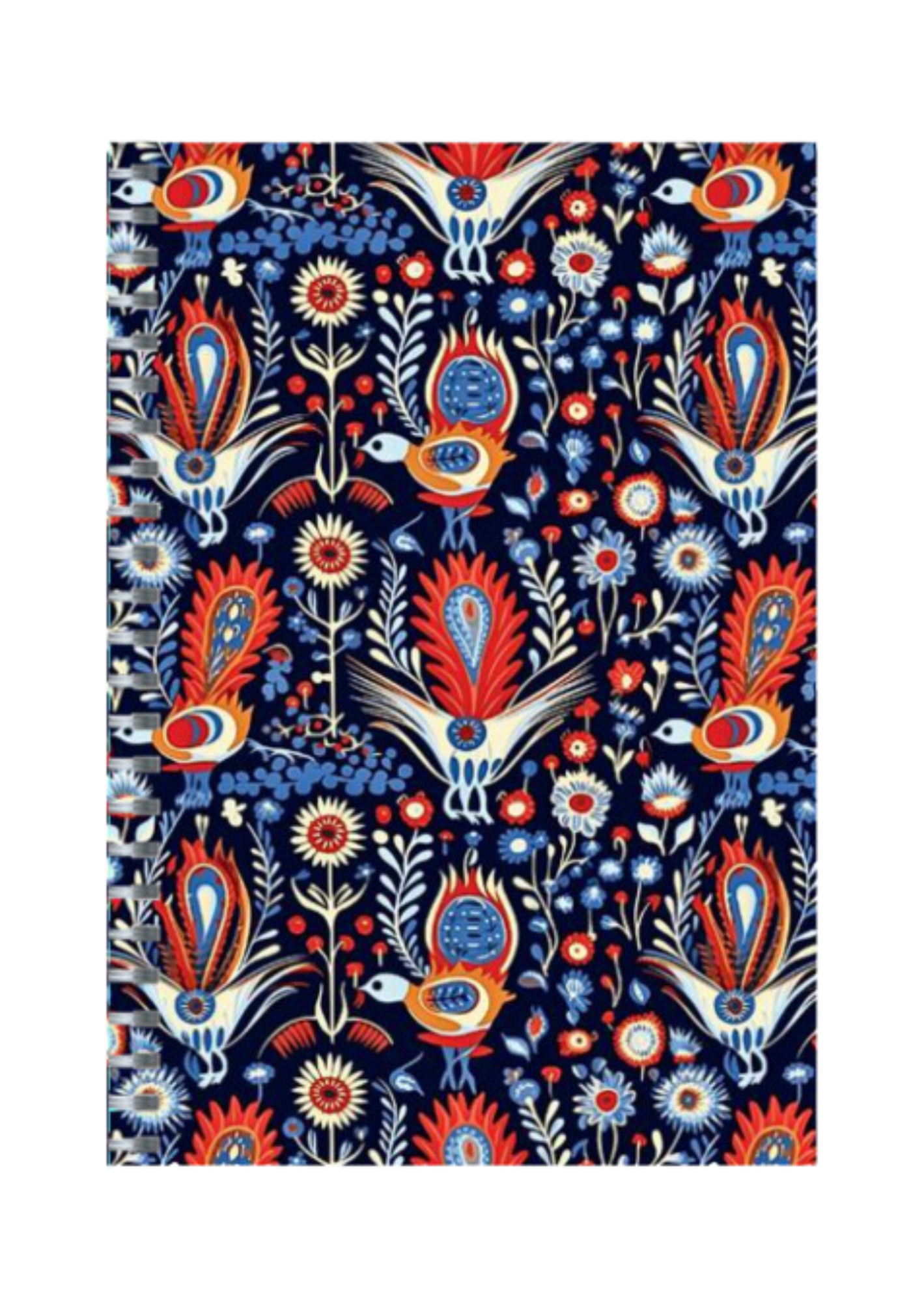 African Folk Art - Spiral Notepad A5 Unruled Notebook 120 Pages
