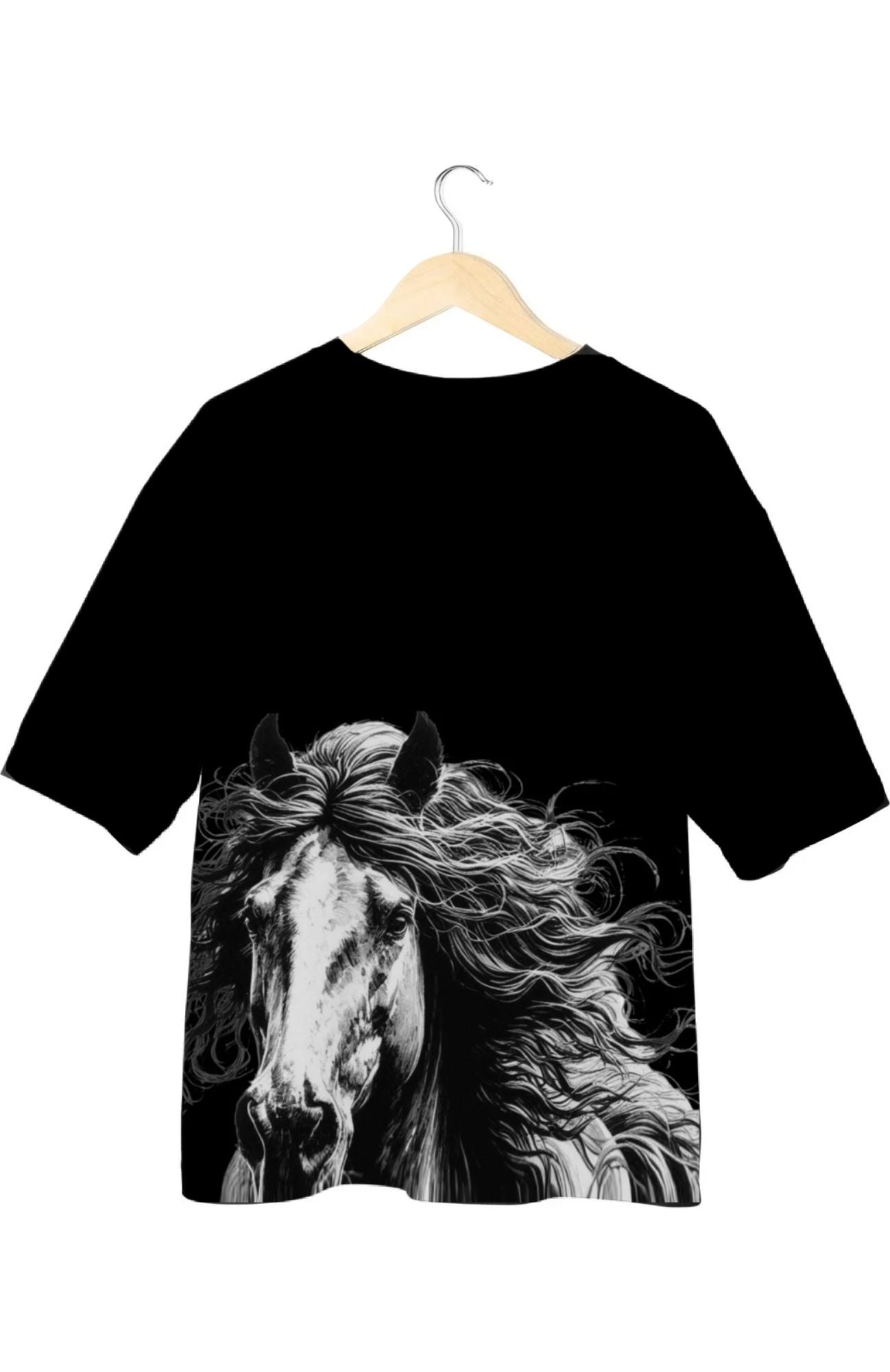 Black Stallion - All Over Print Oversized Tshirt For Men And Women Designer Unisex Tshirt