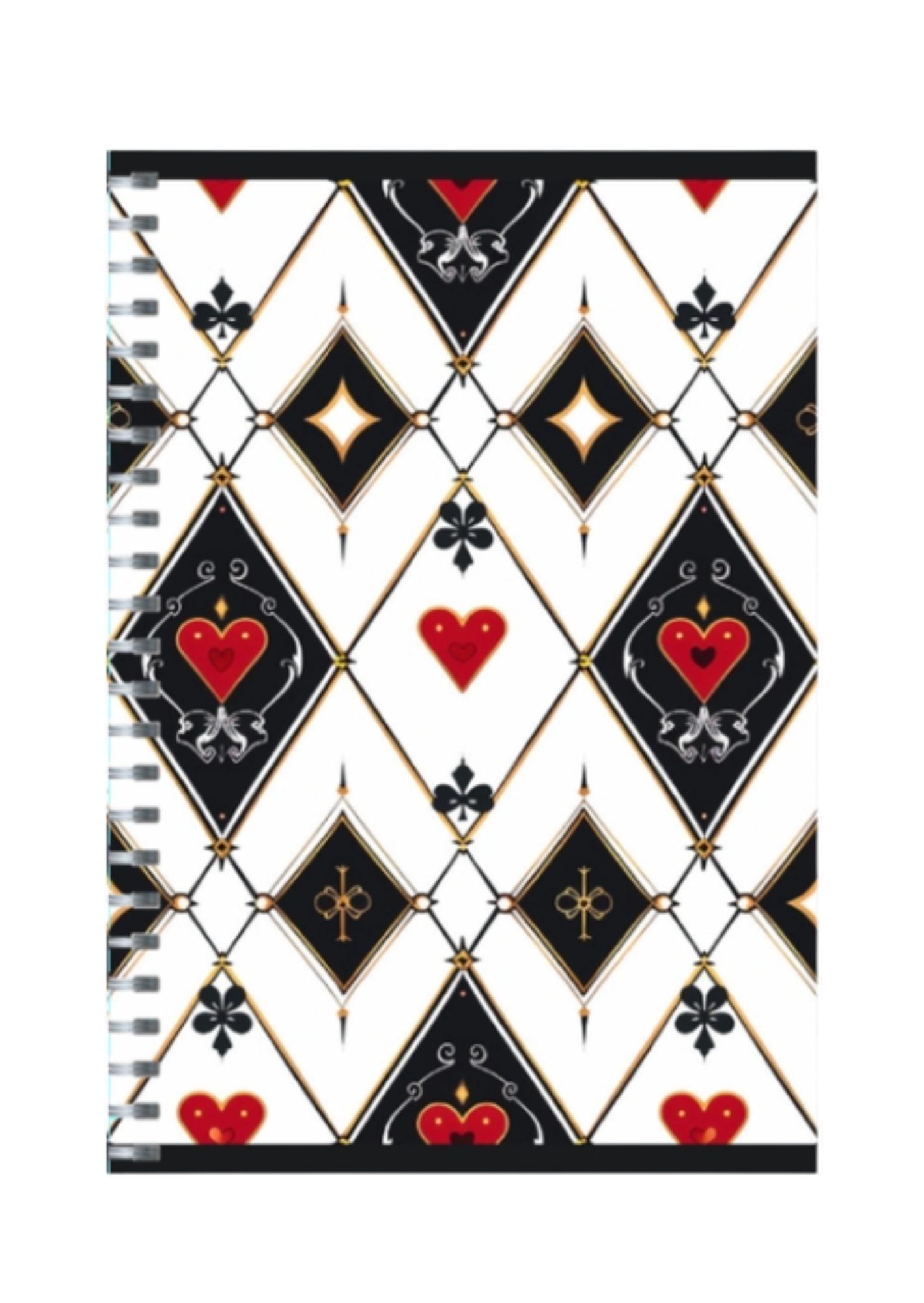 Designer Deck - Spiral Notepad A5 Unruled Notebook 120 Pages