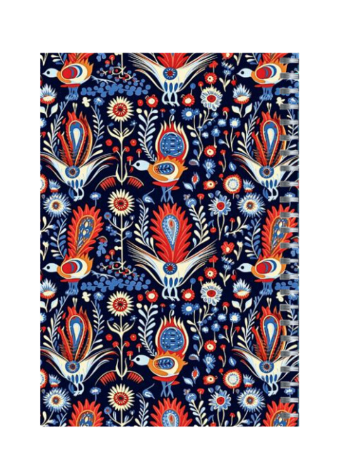 African Folk Art - Spiral Notepad A5 Unruled Notebook 120 Pages
