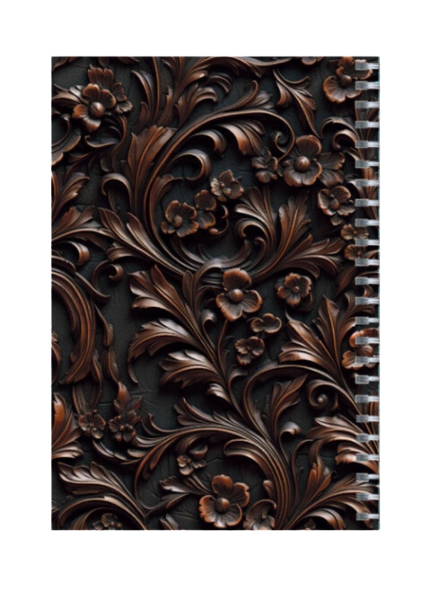 Wooden - Spiral Notepad A5 Unruled Notebook 120 Pages