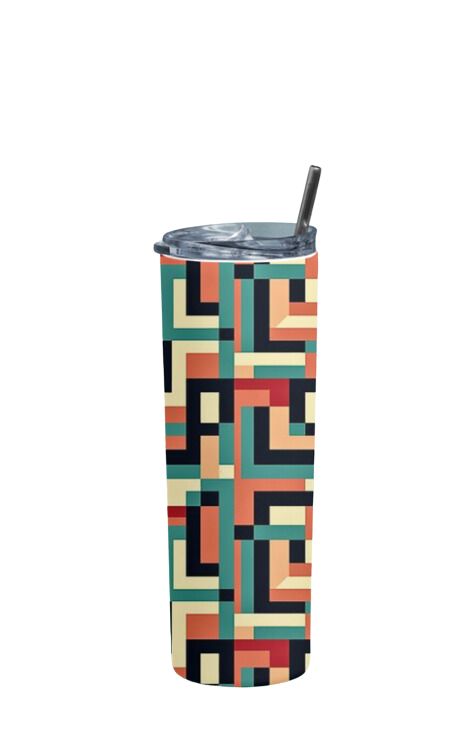 Geometric - Stainless Steel Tumbler Water Bottle 20 OZ(590ml) Coffee Tumbler
