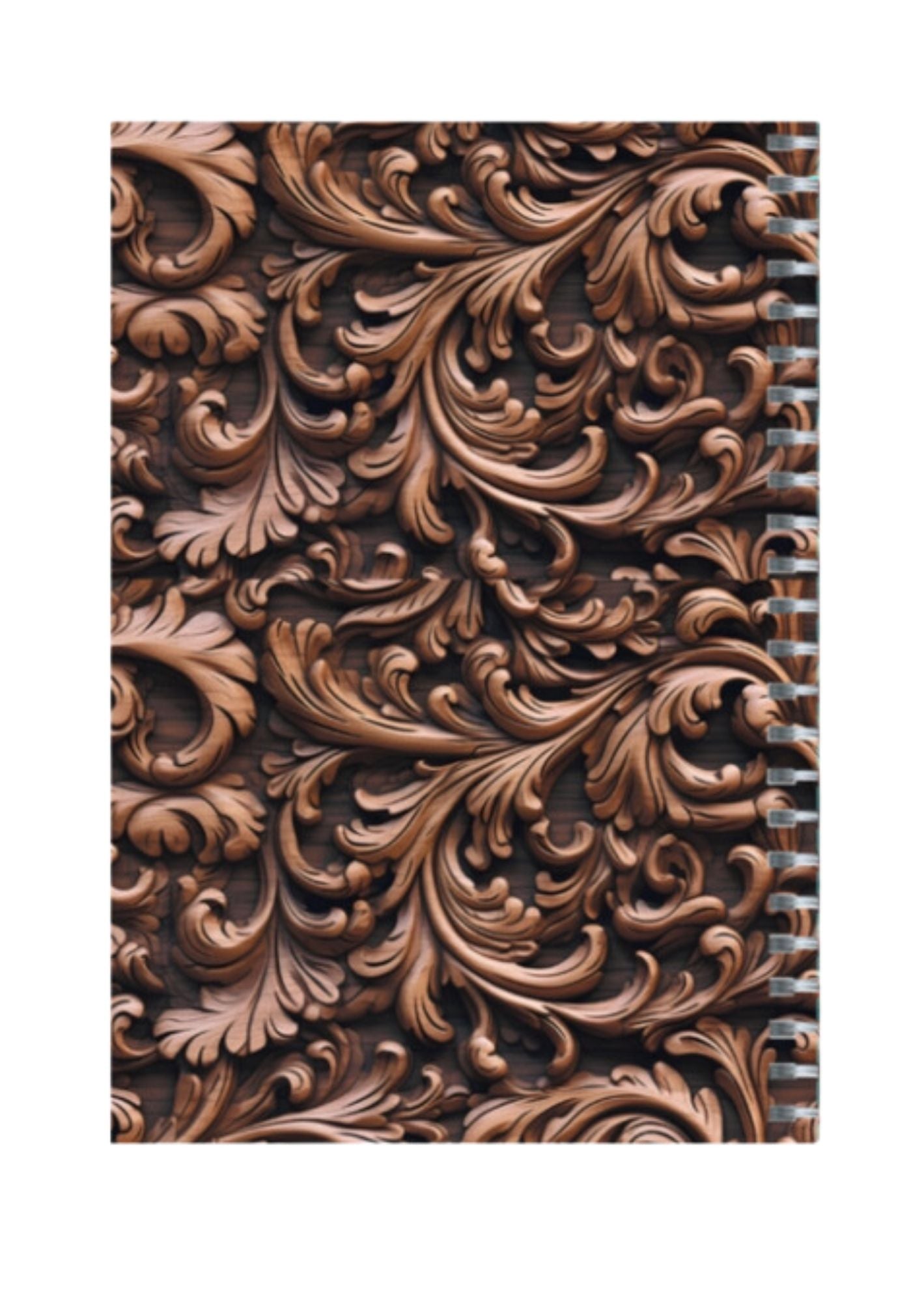 Wooden - Spiral Notepad A5 Unruled Notebook 120 Pages