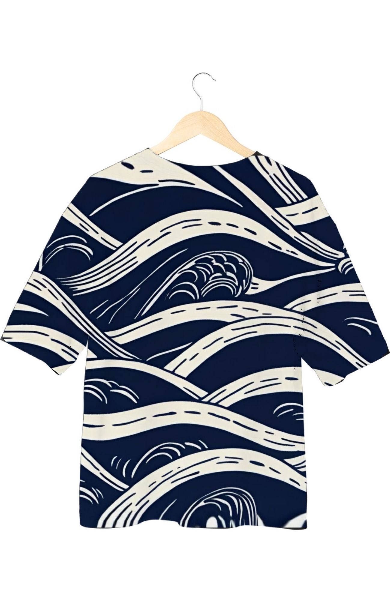 Indigo Currents - All Over Print Oversized Tshirt For Men And Women Designer Unisex Tshirt