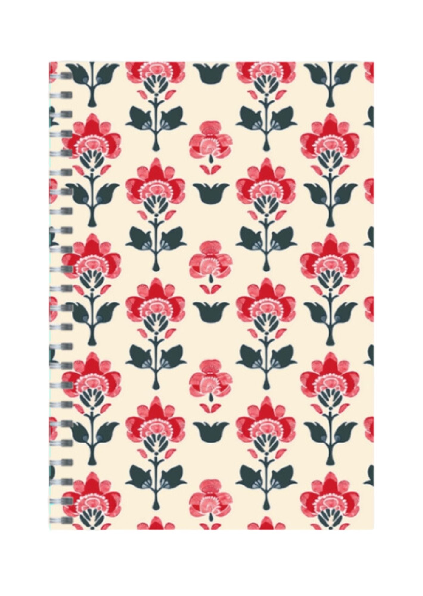 Ethnic Floral - Spiral Notepad A5 Ruled Notebook 120 Pages