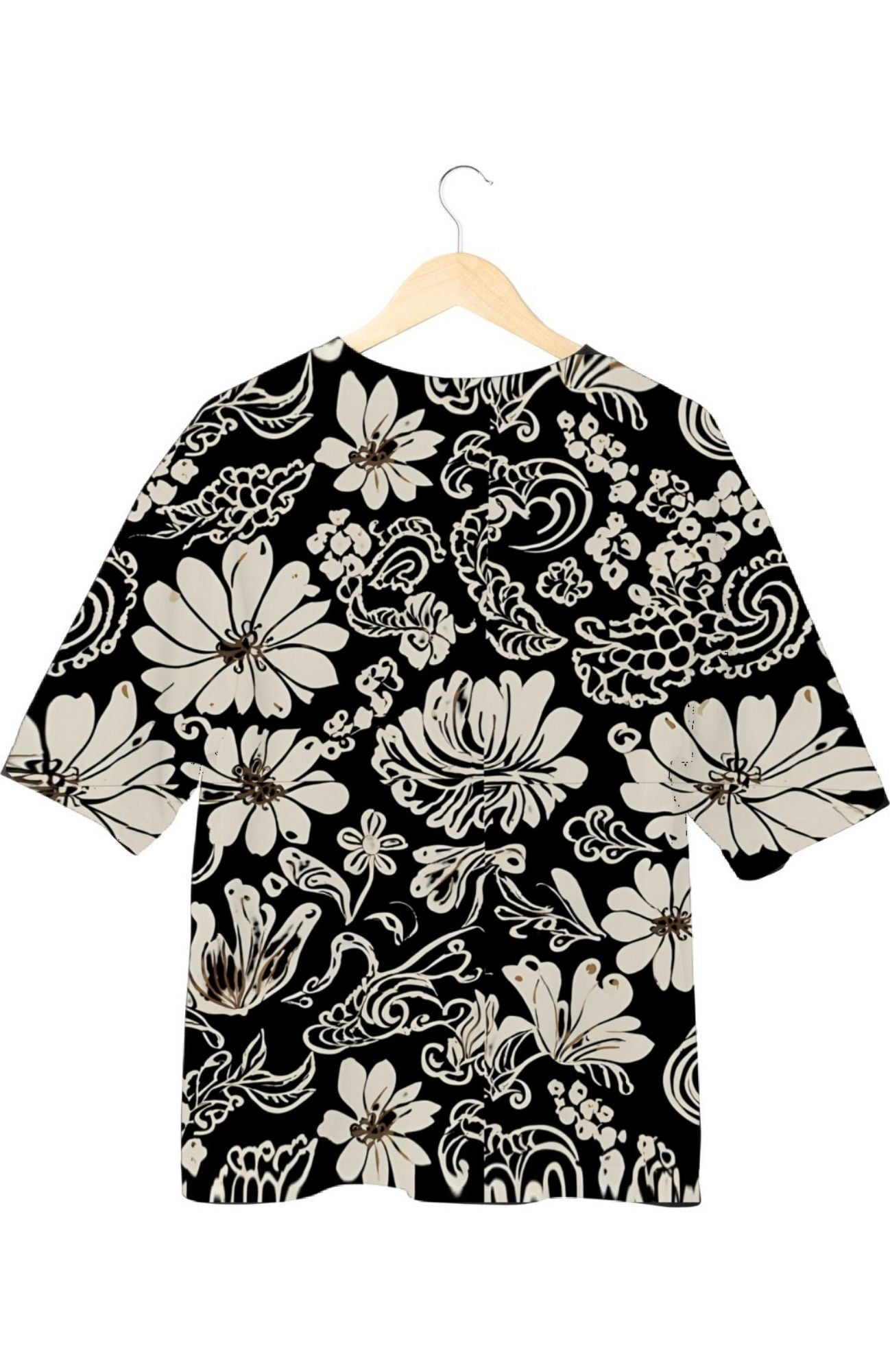 Monochrome Petals - All Over Print Oversized Tshirt For Men And Women Designer Unisex Tshirt