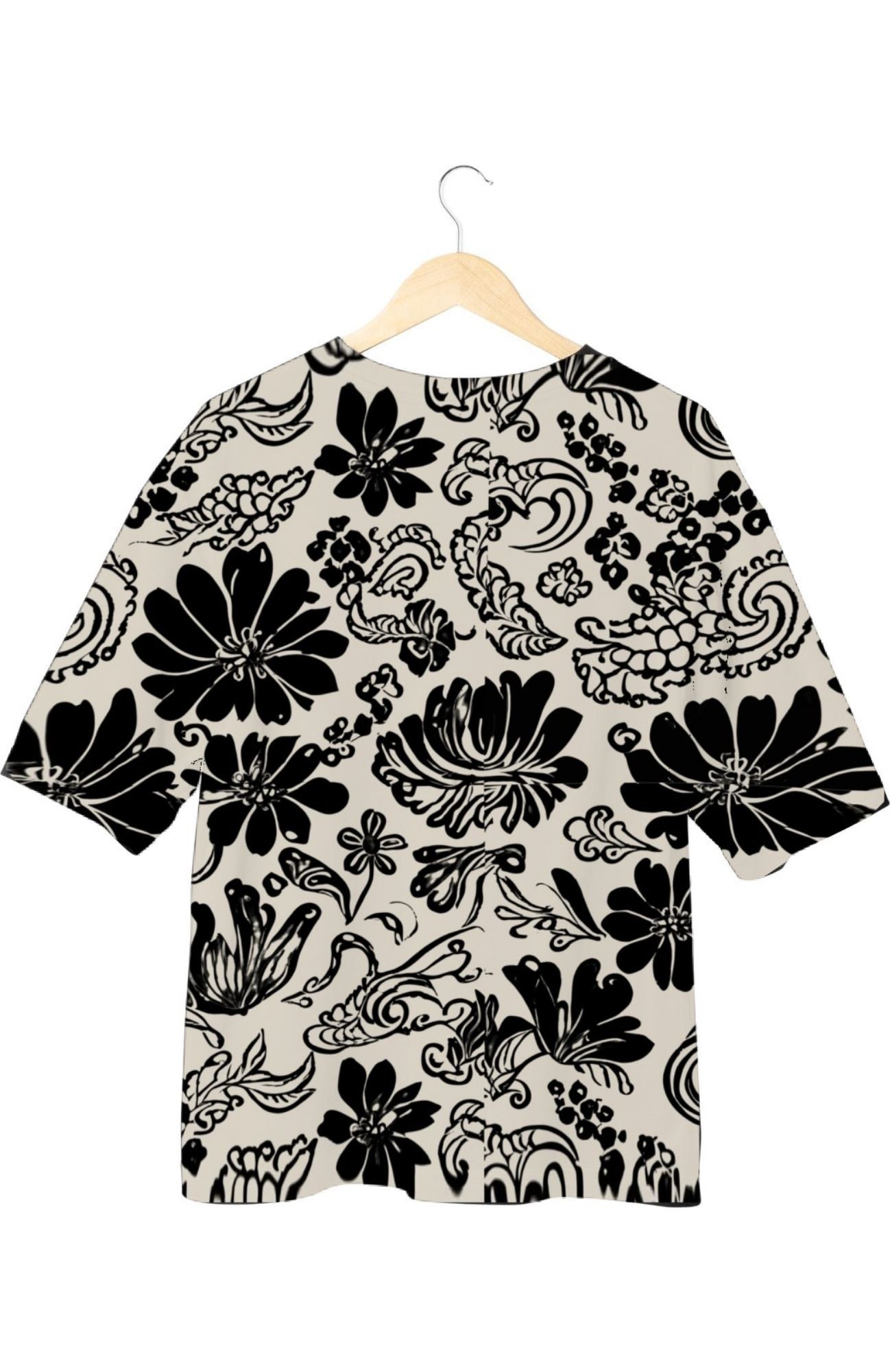 Monochrome Petals - All Over Print Oversized Tshirt For Men And Women Designer Unisex Tshirt