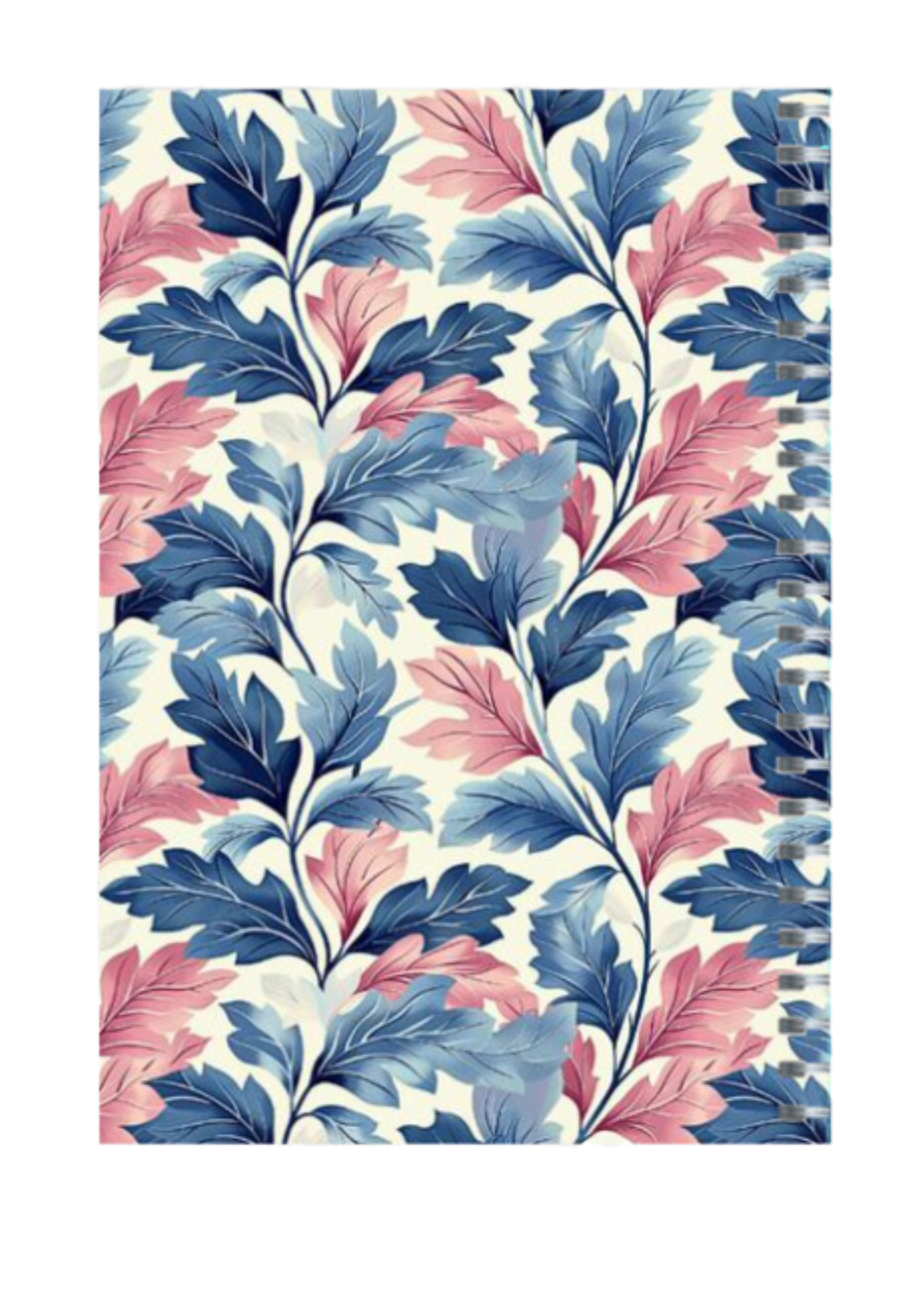 Pastel Leaf - Spiral Notepad A5 Unruled Notebook 120 Pages