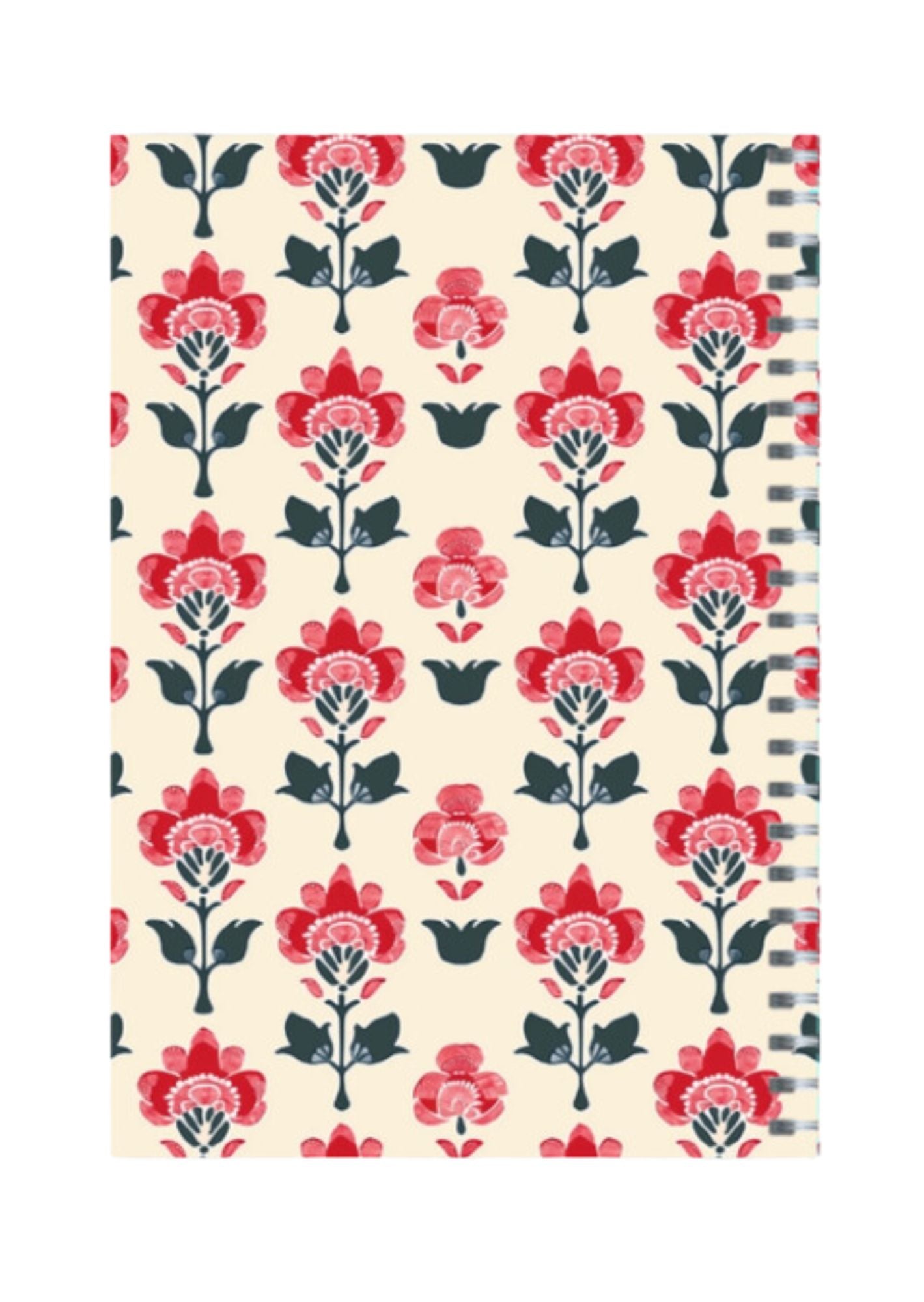 Ethnic Floral - Spiral Notepad A5 Ruled Notebook 120 Pages