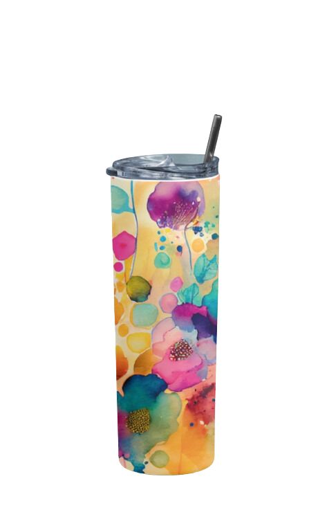 Watercolor Flower - Stainless Steel Tumbler Water Bottle 20 OZ(590ml) Coffee Tumbler