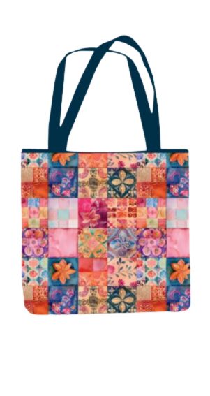 Cross Stich - All Over Print Canvas Tote Bag With Zipper 15 x 17 inches