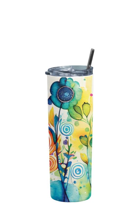 Watercolor Flower - Stainless Steel Tumbler Water Bottle 20 OZ(590ml) Coffee Tumbler