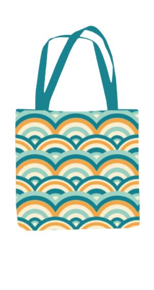 Retro - All Over Print Canvas Tote Bag With Zipper 15 x 17 inches