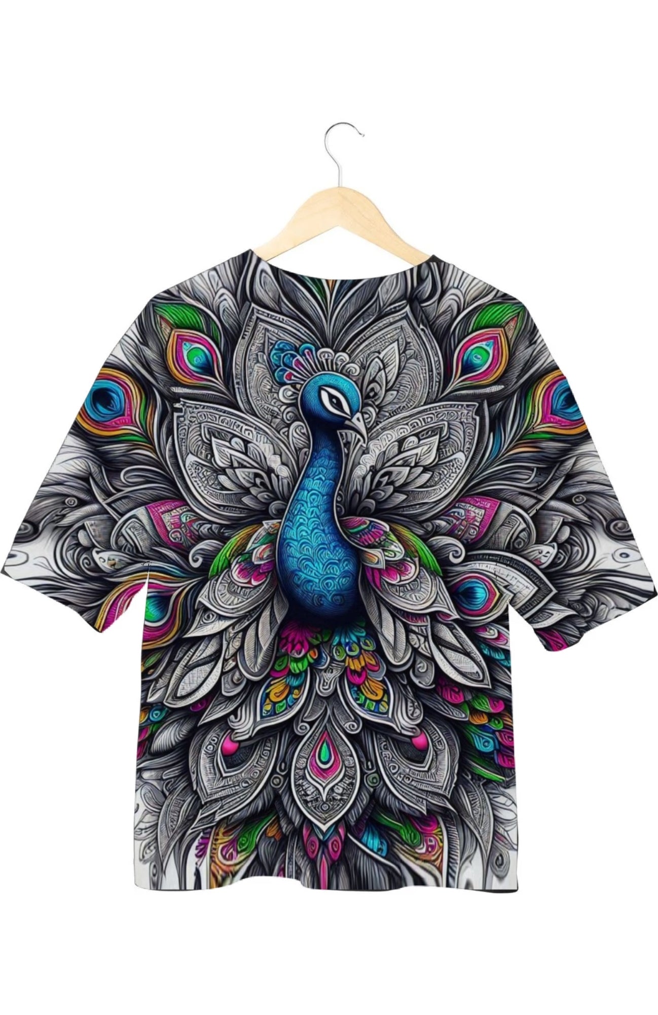 Peacock - All Over Print Oversized Tshirt For Men And Women Designer Unisex Tshirt