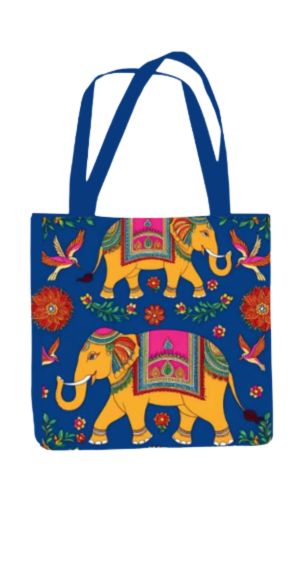 Royal Tusks- All Over Print Canvas Tote Bag With Zipper 15 x 17 inches
