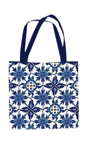 Moroccan - All Over Print Canvas Tote Bag With Zipper 15 x 17 inches