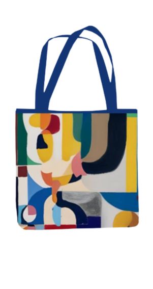 Chromatic Cascade - All Over Print Canvas Tote Bag With Zipper 15 x 17 inches