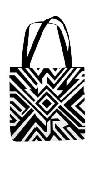 Geometric - All Over Print Canvas Tote Bag With Zipper 15 x 17 inches