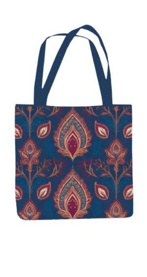 Truntum Blossoms - All Over Print Canvas Tote Bag With Zipper 15 x 17 inches