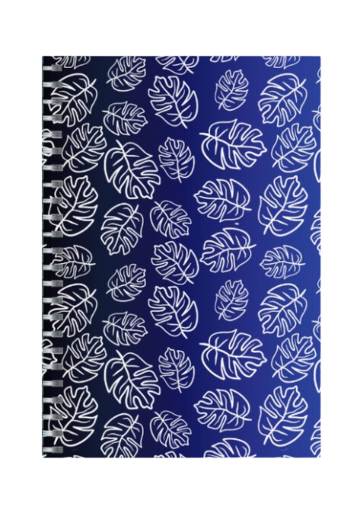 Ombre Leaf - Spiral Notepad A5 Unruled Notebook 120 Pages