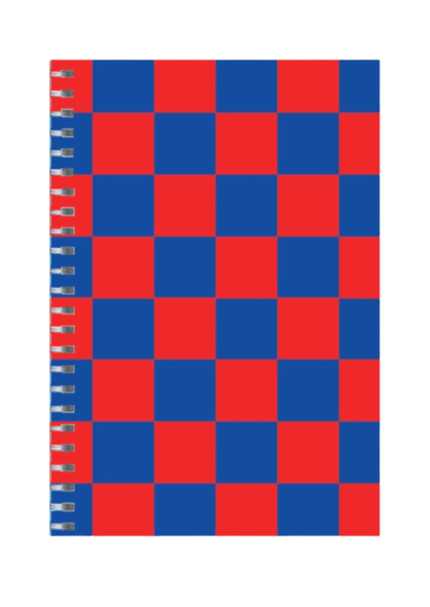 Blue and Red - Spiral Notepad A5 Unruled Notebook 120 Pages
