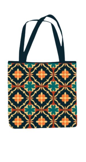 Ethnic - All Over Print Canvas Tote Bag With Zipper 15 x 17 inches