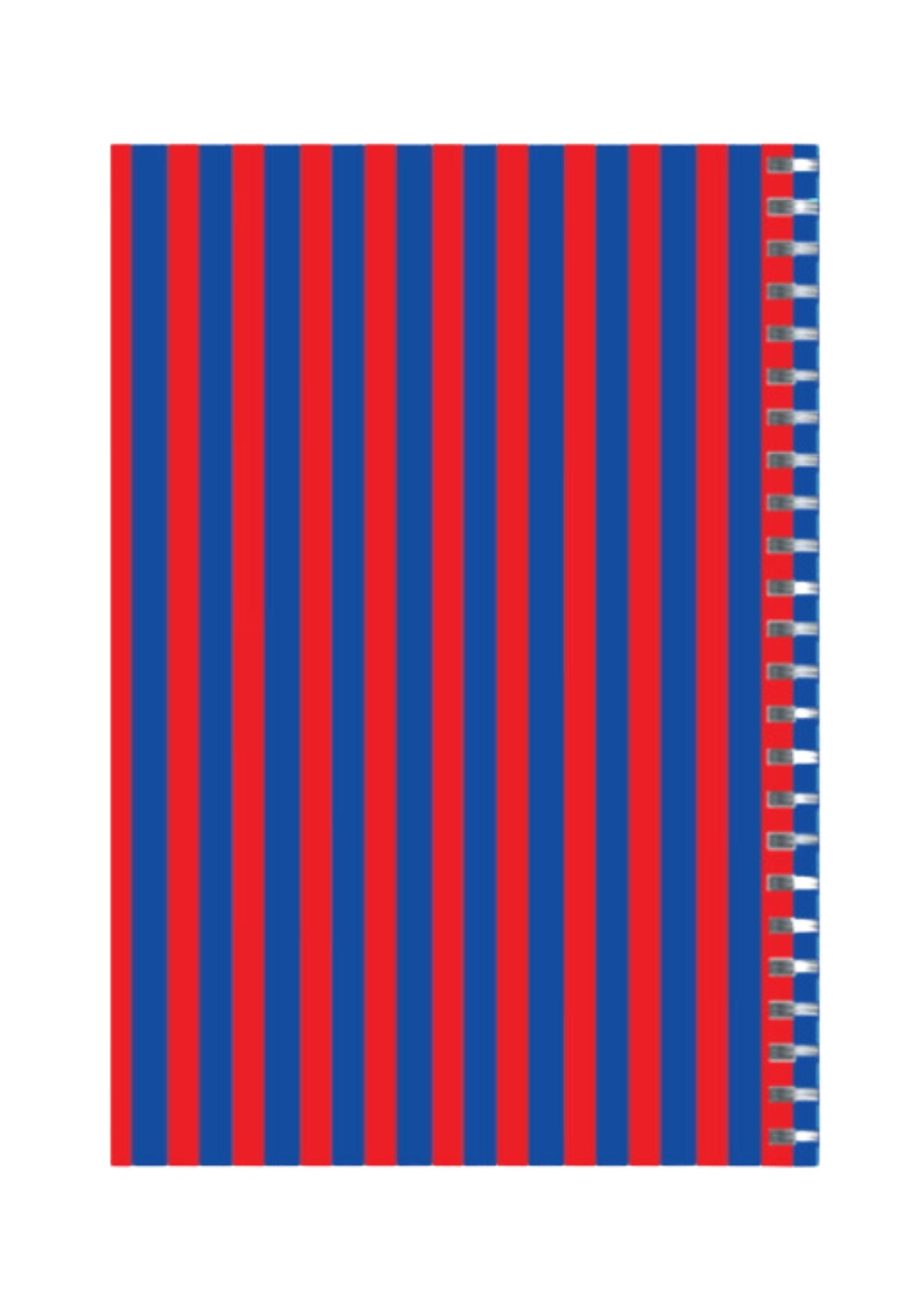 Red and Blue - Spiral Notepad A5 Unruled Notebook 120 Pages