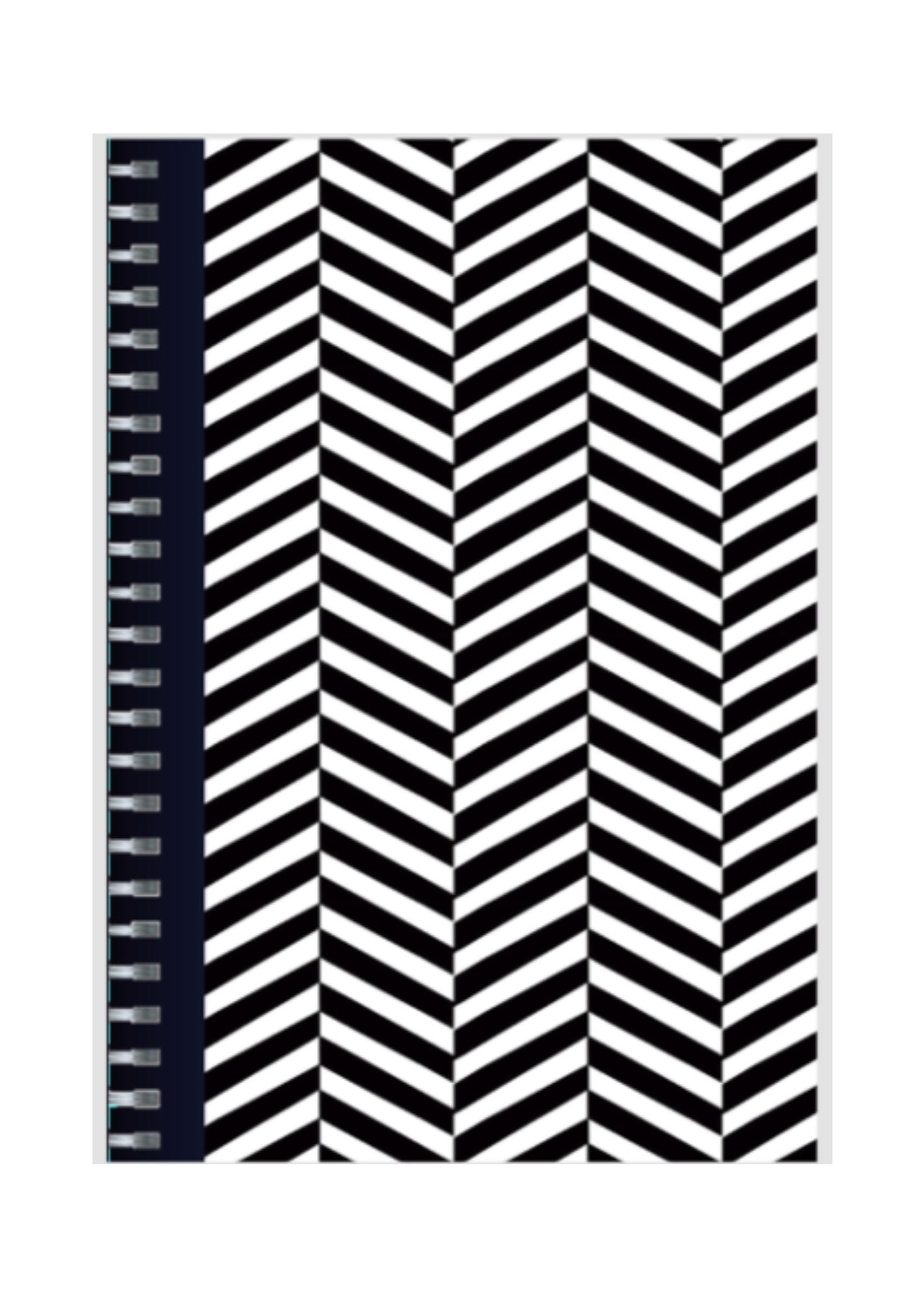 B&W - Spiral Notepad A5 Unruled Notebook 120 Pages