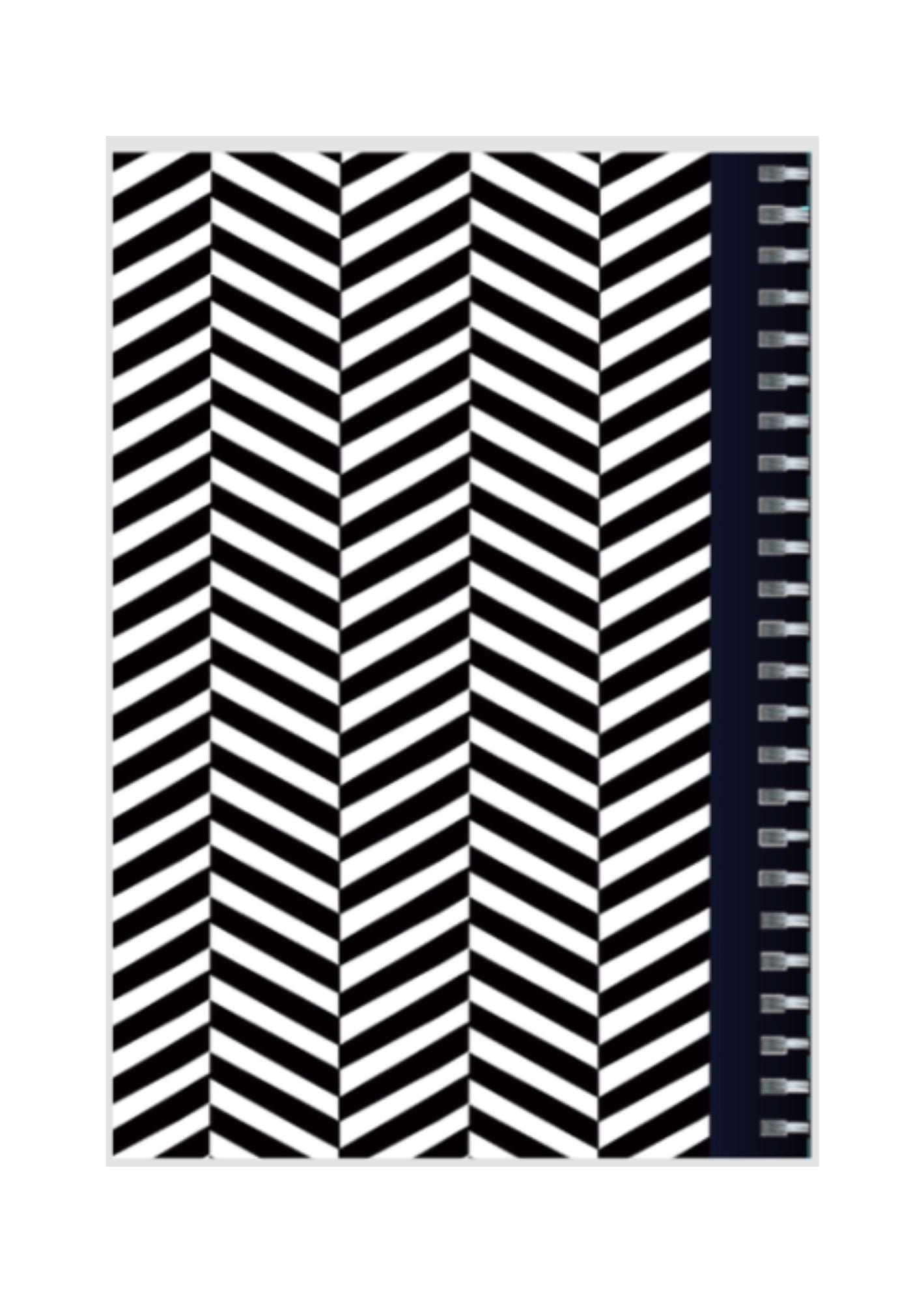 B&W - Spiral Notepad A5 Unruled Notebook 120 Pages