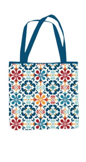 Moroccan - All Over Print Canvas Tote Bag With Zipper 15 x 17 inches