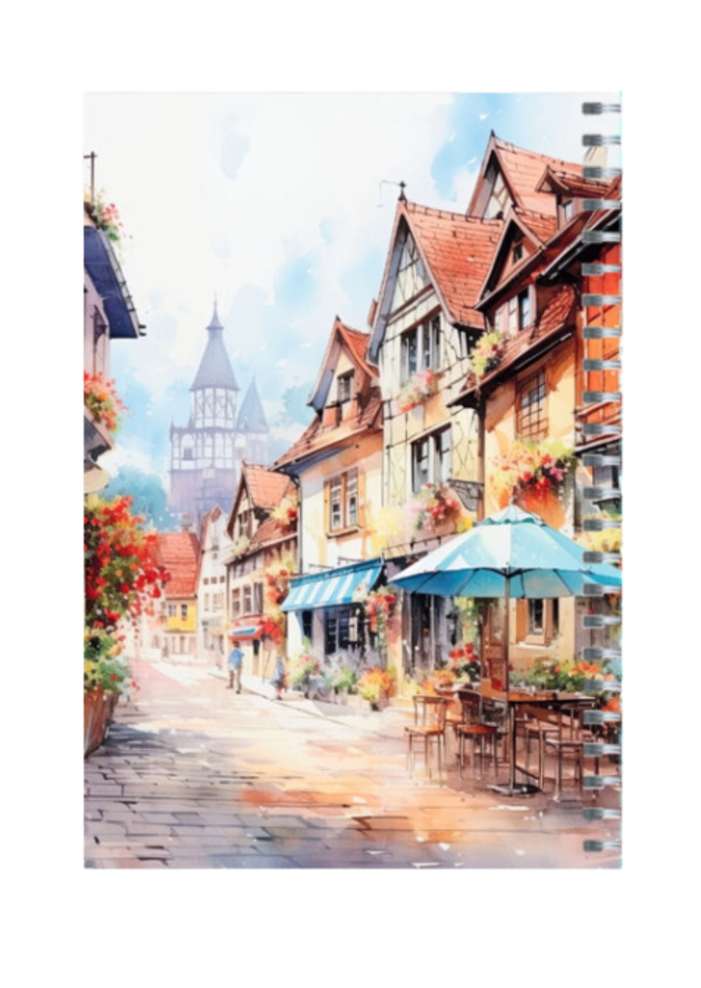 European Clip Art - Spiral Notepad A5 Unruled Notebook 120 Pages