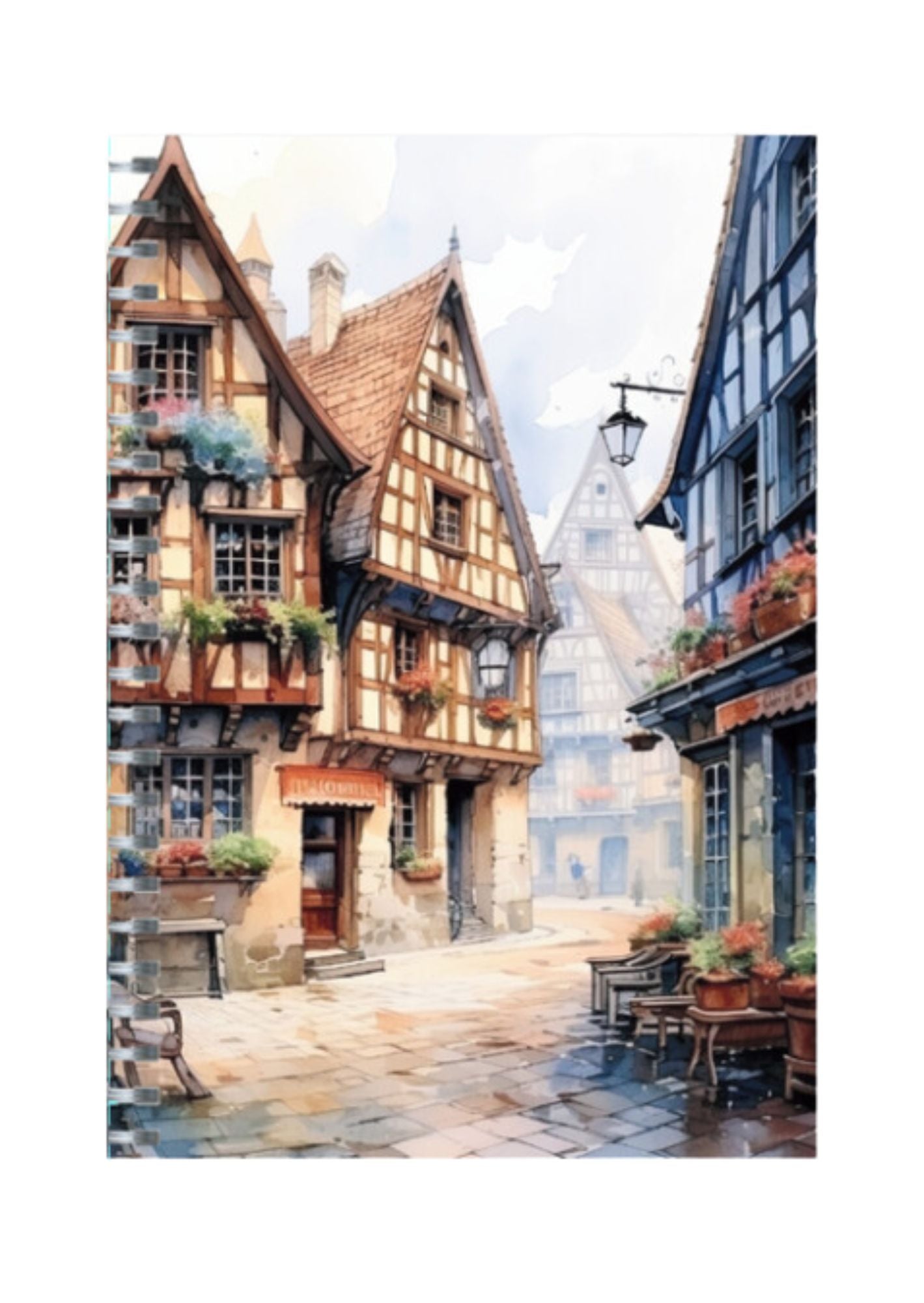 European Clip Art - Spiral Notepad A5 Unruled Notebook 120 Pages