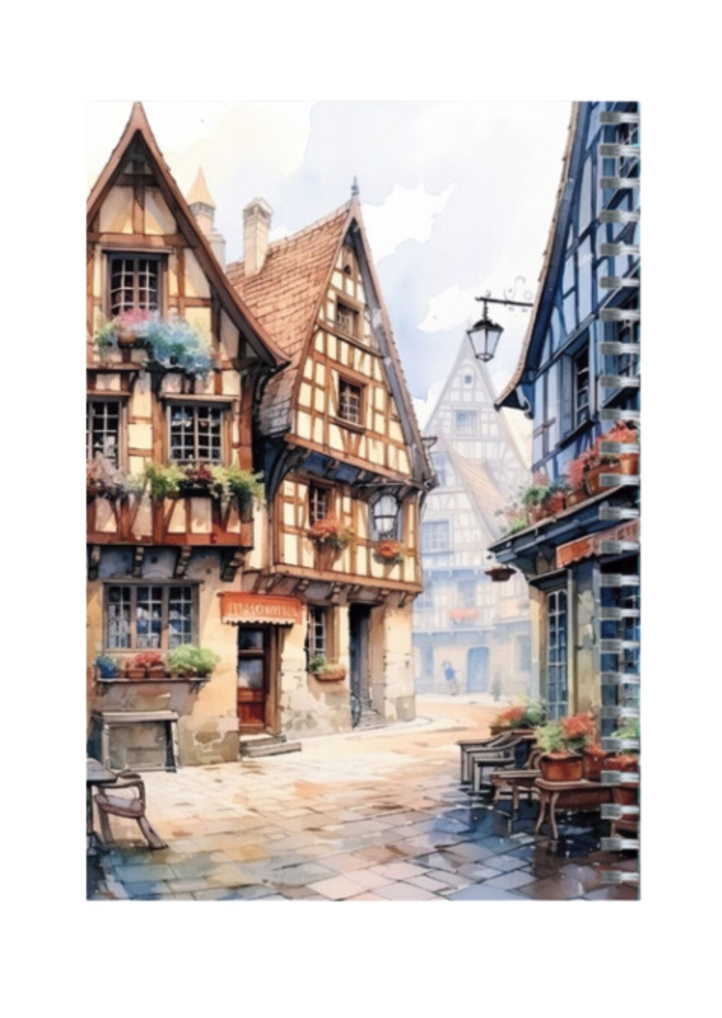 European Clip Art - Spiral Notepad A5 Unruled Notebook 120 Pages
