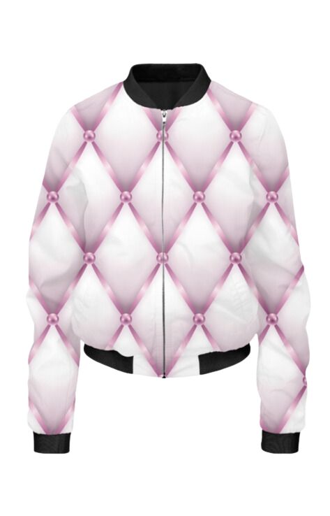 Coquette - All Over Print Cropped Bomber Jacket For Women