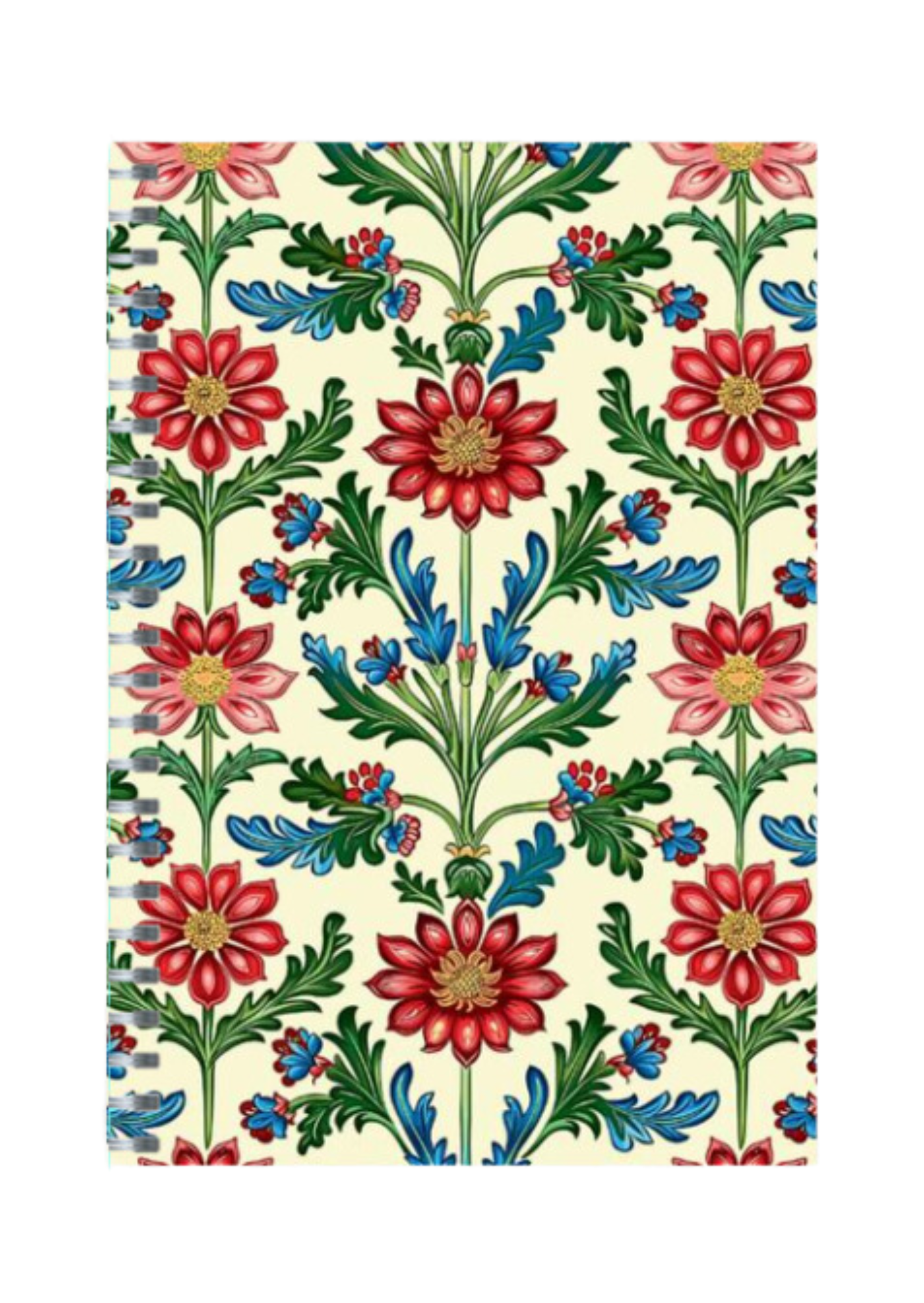 Ethnic Floral - Spiral Notepad A5 Unruled Notebook 120 Pages