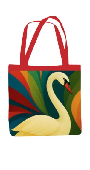 Elegant Swan - All Over Print Canvas Tote Bag With Zipper 15 x 17 inches