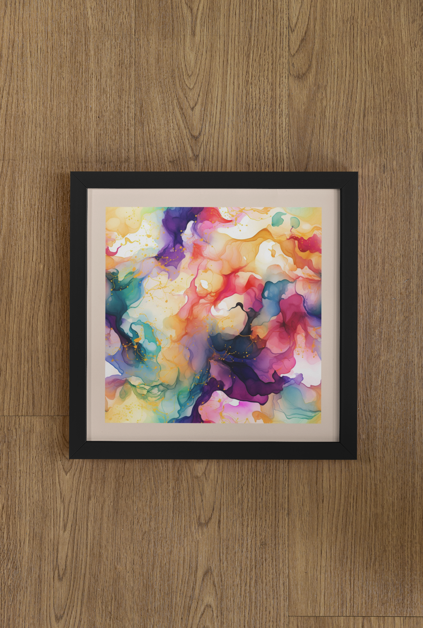 Fluid Art - Wall Art Hanging For Home Decor ( 14 x 14 inches )