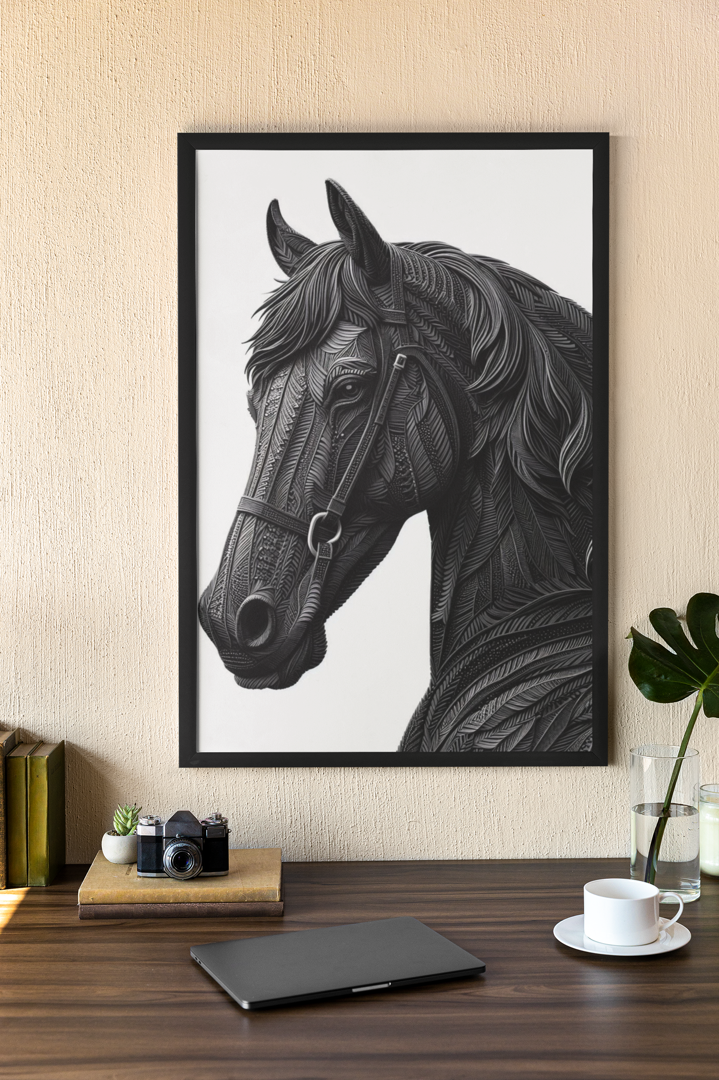 Quilled Horse - Wall Art Hanging For Home Decor (18 x 24 inches)