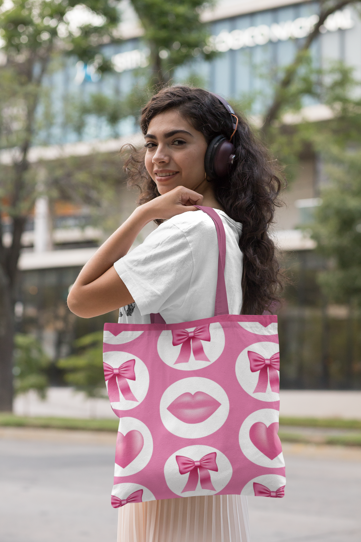 Coquette - All Over Print Canvas Tote Bag With Zipper 15 x 17 inches