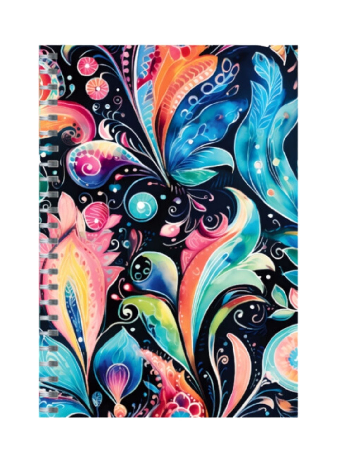 Paisley - Spiral Notepad A5 Unruled Notebook 120 Pages
