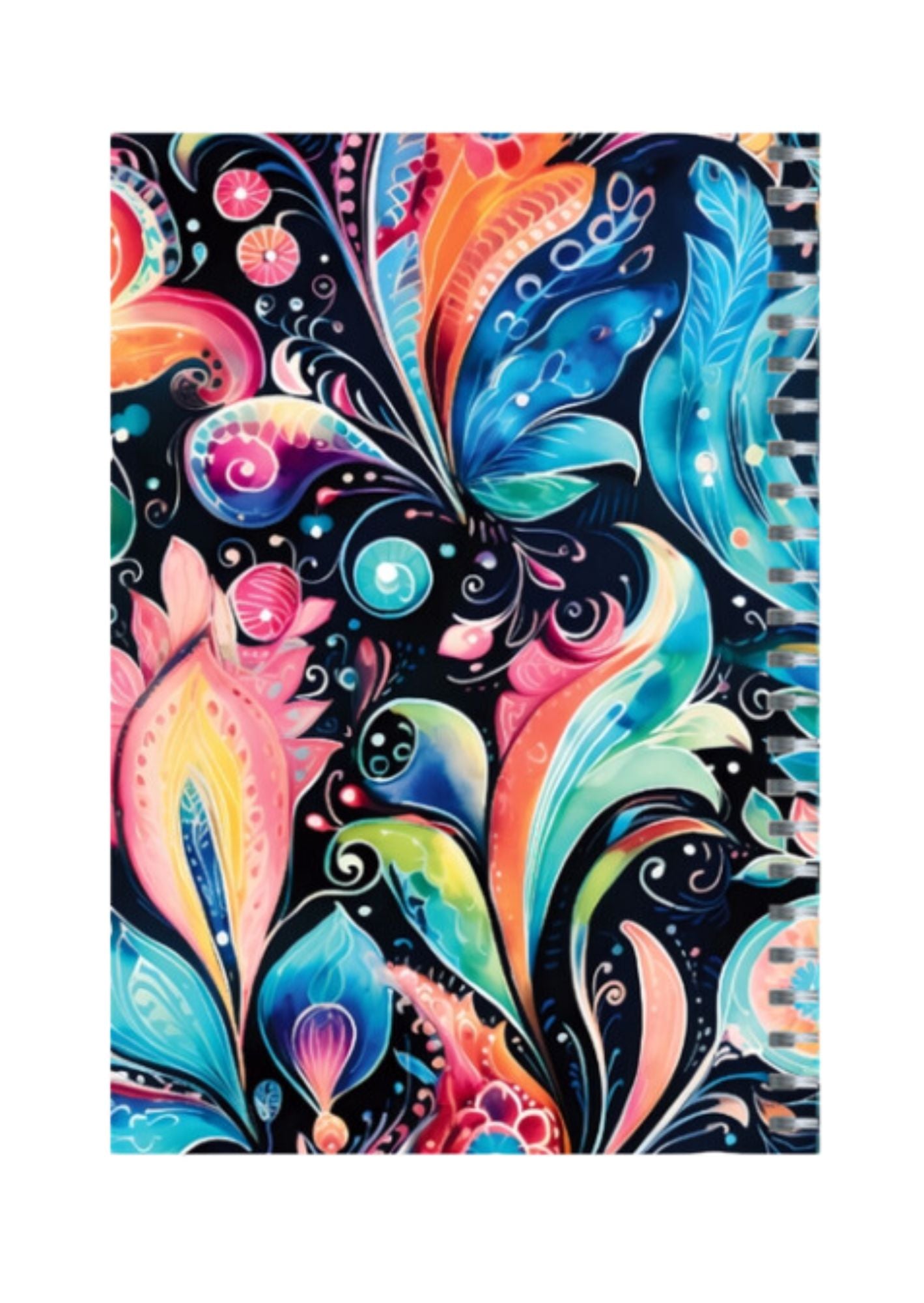 Paisley - Spiral Notepad A5 Unruled Notebook 120 Pages