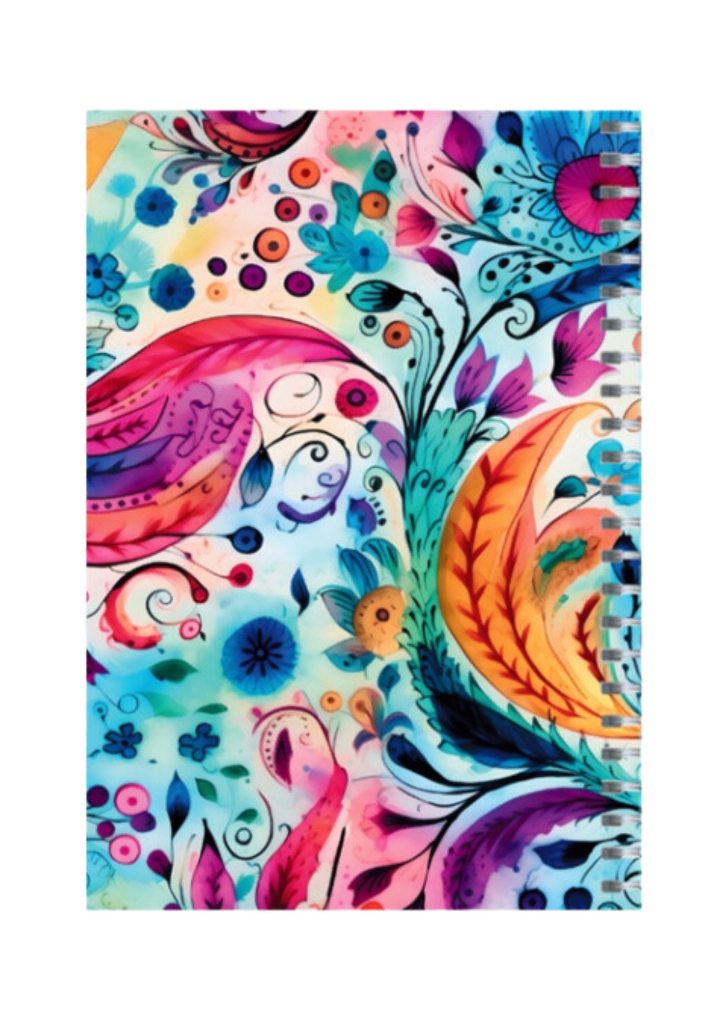 Paisley - Spiral Notepad A5 Unruled Notebook 120 Pages